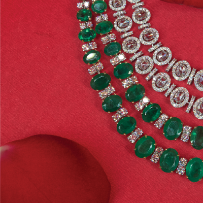 Contemporary Rose Cut Diamond Necklace made in Gold - TARASRI